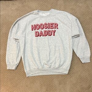 *NWOT* 'Hoosier Daddy' Crewneck Sweatshirt, Heather Grey, Size L